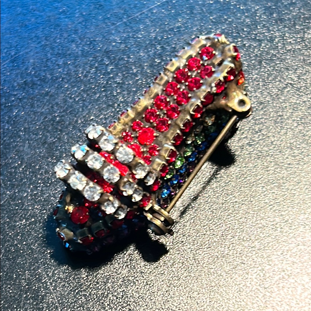 Dorothy Bauer Multicolor Crystal Espadrille Brooch